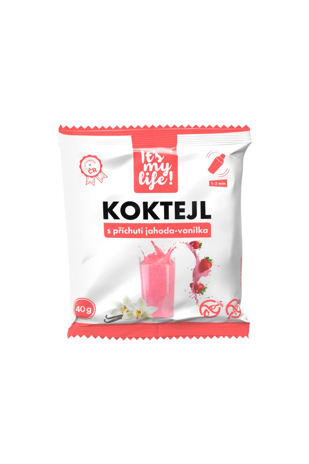 Proteinový Keto Koktejl s příchutí Jahoda - vanilka 40g